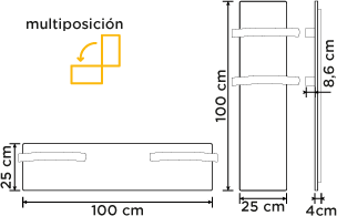 Toallero Eléctrico Climastar Slim Vertical / Horizontal 500 W